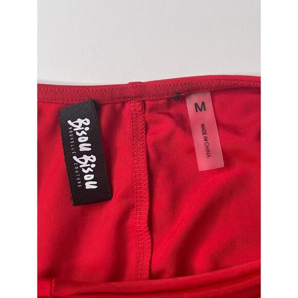 Bisou Bisou The Sophie Top Blouse Red Medium NEW - Picture 4 of 13